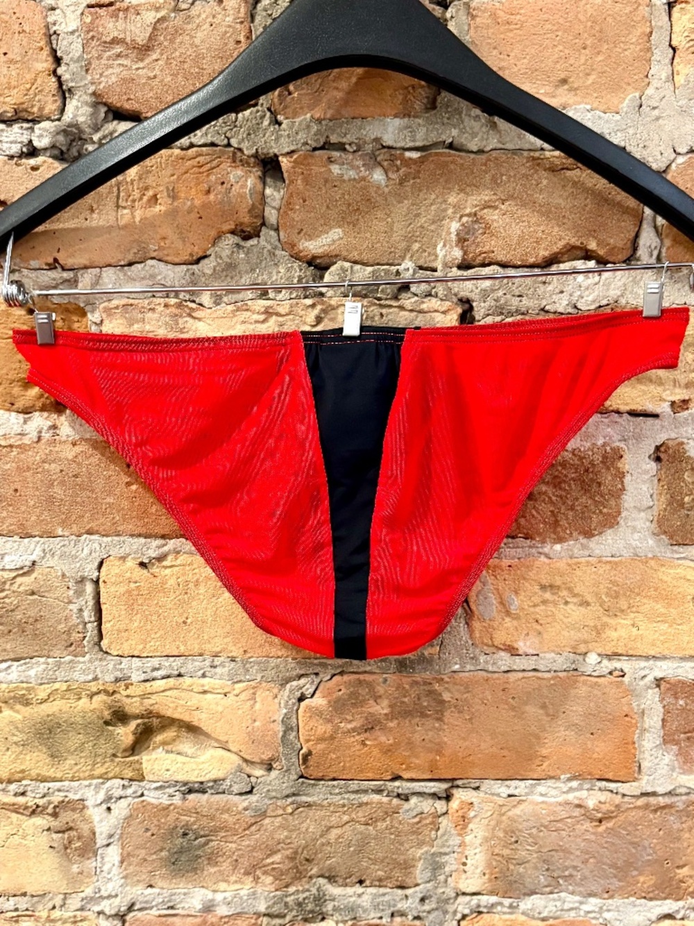 Shein New Mens Red And Black Semi-Sheer Brief Underwear - Picture 3 of 14